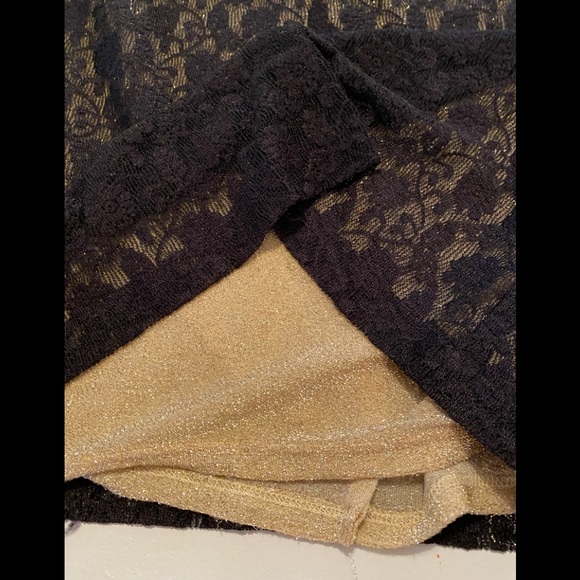 🔥🔥Rampage black lace with gold shimmer underlay tube dress Size Medium - Picture 6 of 12